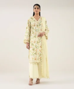 Sapphire 3-Piece - Embroidered Cotton Suit